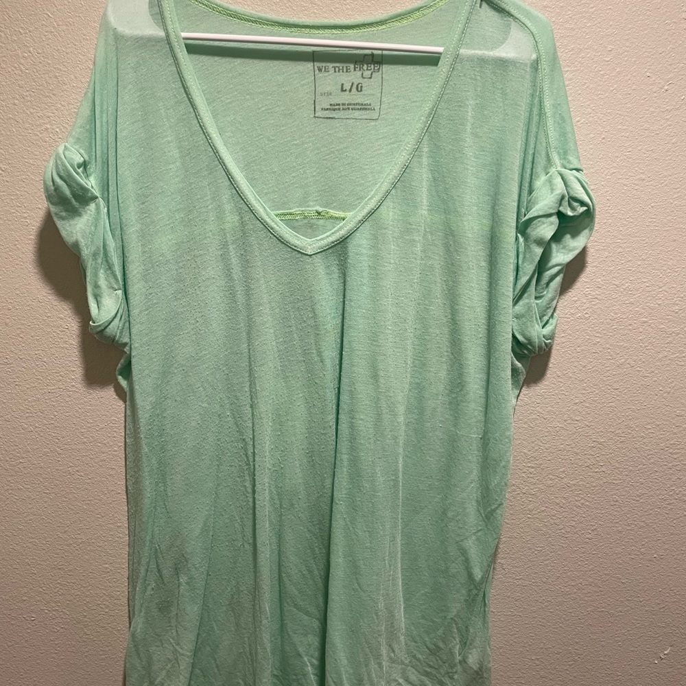 We The Free Light Green Short Sleeve Top
